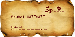 Szuhai Máté névjegykártya