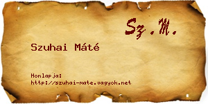 Szuhai Máté névjegykártya